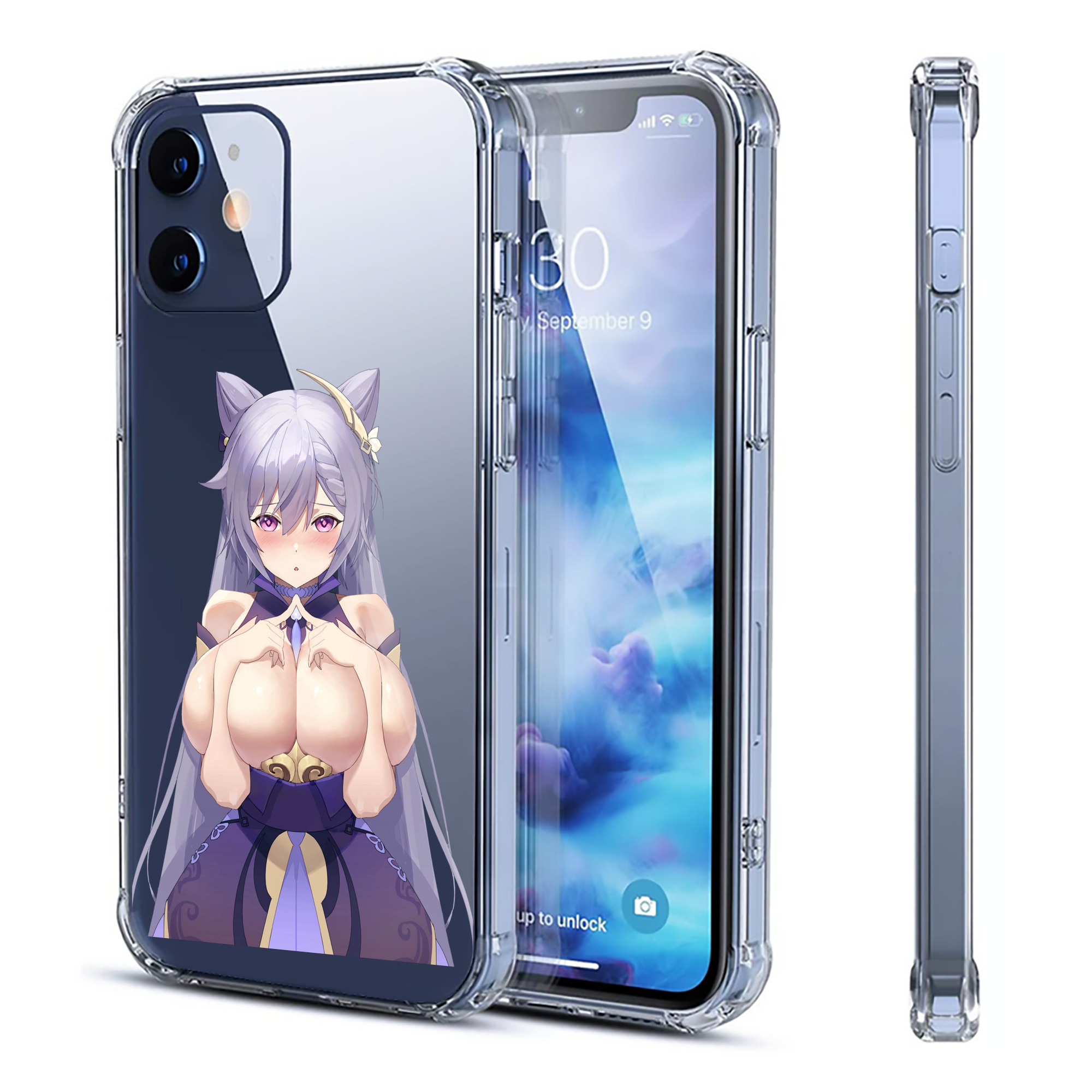 げんし神 刻晴 こくせい genshin Kokusei 【iPhone 12シリーズ対応】透明スマホケース（クリアソフトケース）